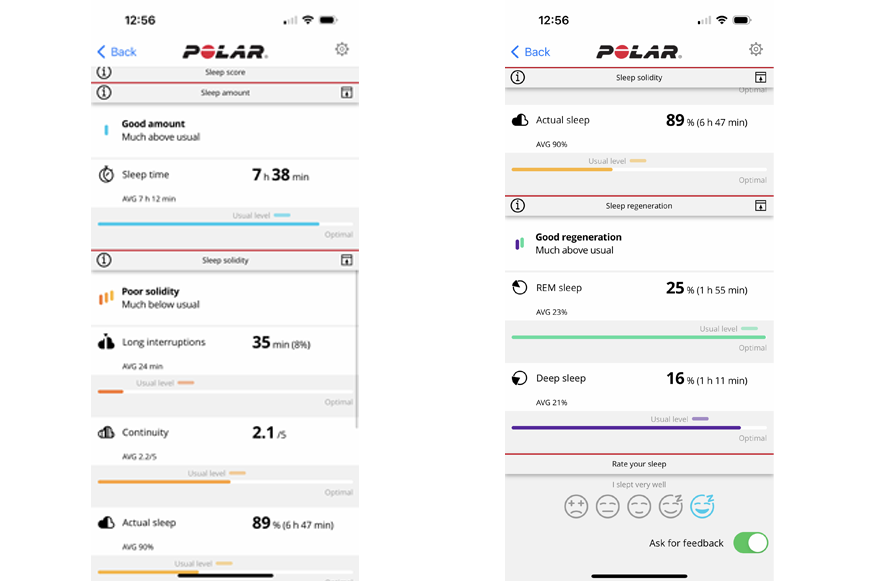 Man sieht eine eingegangene Nachricht auf der Polar Ignite 3. 